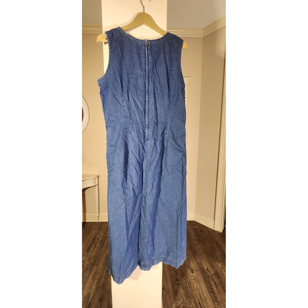 Talbots Vintage Denim Maxi Dress and Cropped Denim Jacket Set Blue Wash - Picture 6 of 14